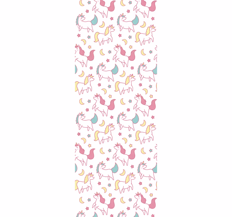 Children room roller blind with hand drawn unicorn pattern - TenStickers