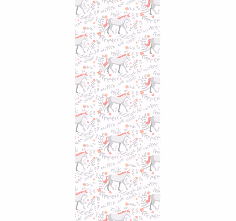 Children room roller blind with unicorns and leaves - TenStickers