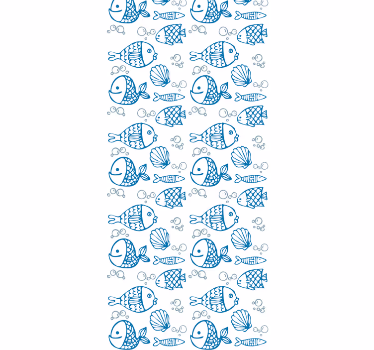 Children room roller blind with blue fish design - TenStickers