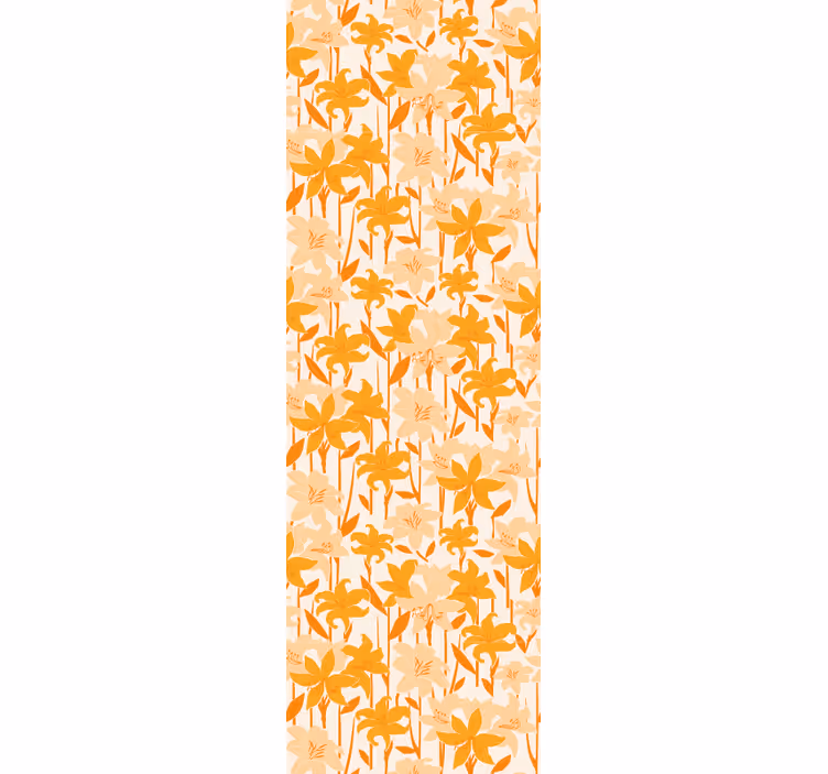 Children room roller blind with small cute orange flowers - TenStickers