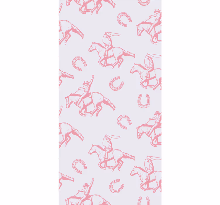 Children room roller blind pink cowboy horse design - TenStickers