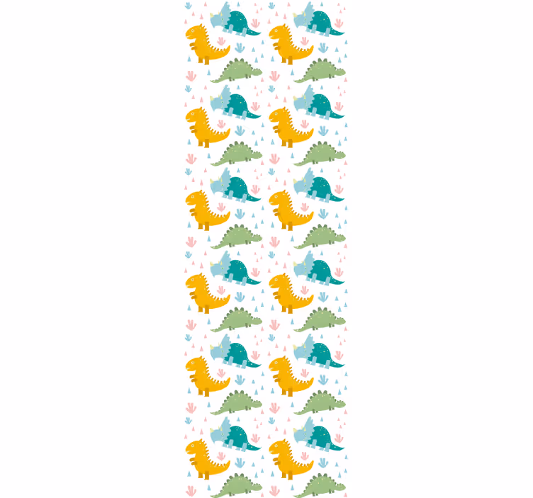 Children room roller blind with cute dinosaur print - TenStickers