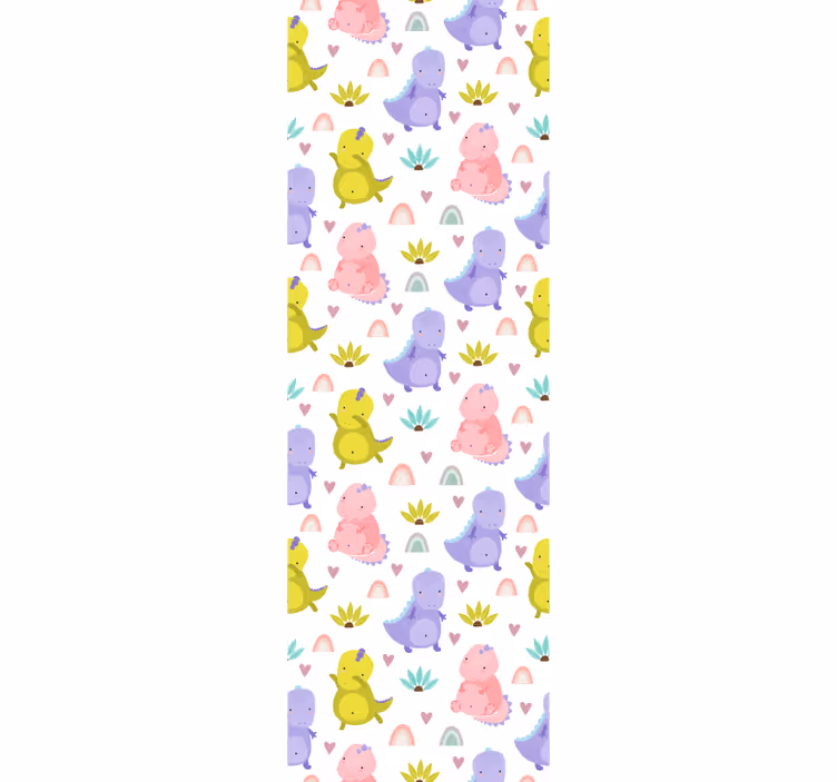 Children room roller blind with colorful dinosaur pattern - TenStickers