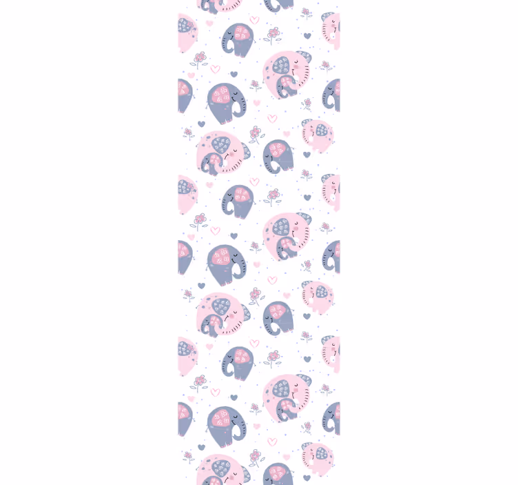 Children room roller blind cute pink elephants - TenStickers