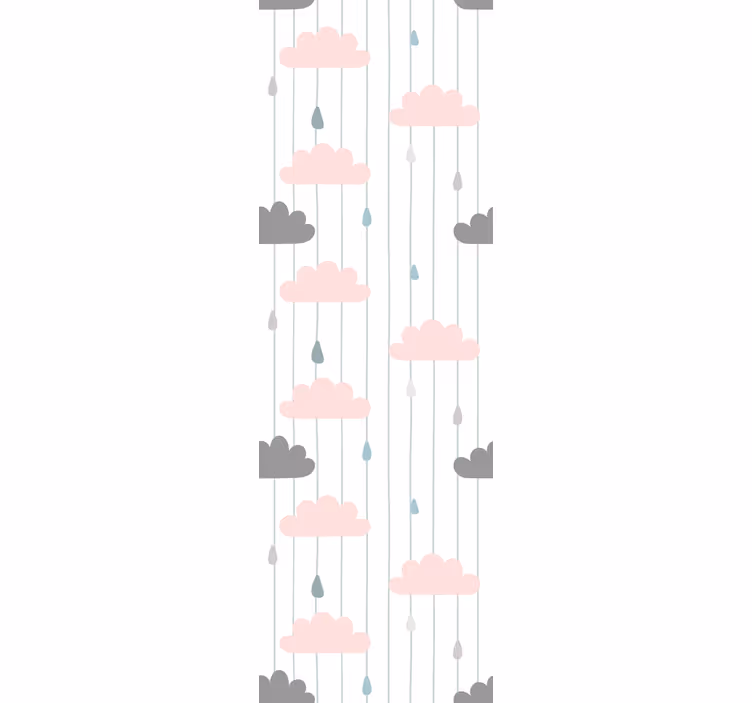 Pink and grey clouds children room roller blind - TenStickers
