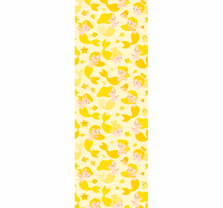 Children room roller blind mermaid child yellow smile - TenStickers