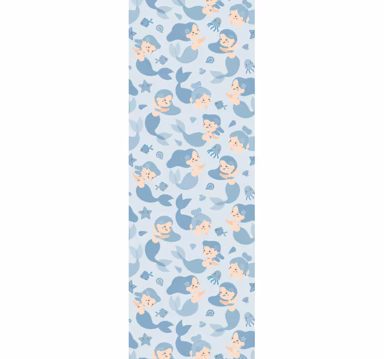 Children room roller blind mermaid blue smile - TenStickers