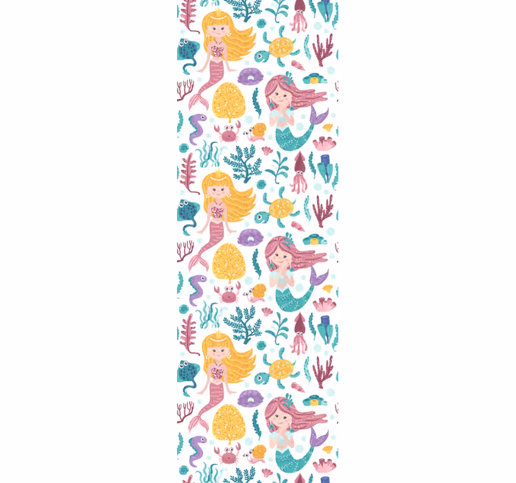 Children room roller blind mermaids and crabs - TenStickers
