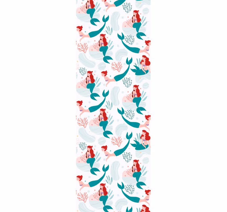 Children room roller blind mermaid with red hair smiling - TenStickers