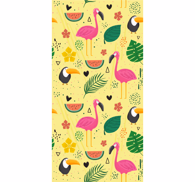 Children room roller blind cute animals and plants - TenStickers