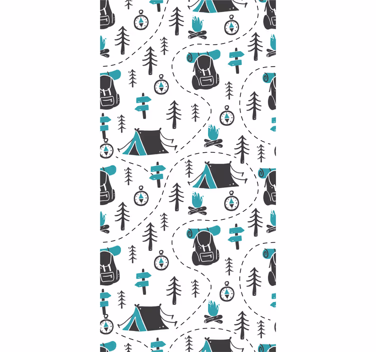 Children room roller blind with camping nature design - TenStickers