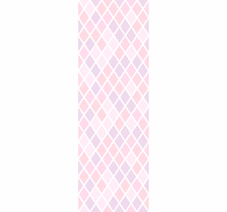 Children room roller blind pink and white diamonds design - TenStickers