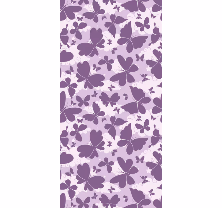 Children room roller blind cloudy sky purple butterflies - TenStickers