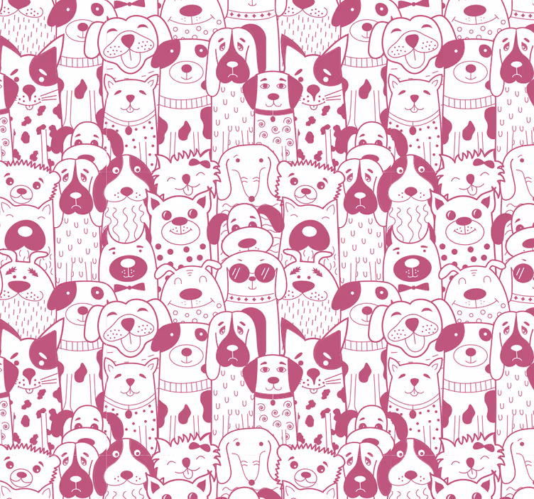 Children room roller blind pink furry dog design - TenStickers