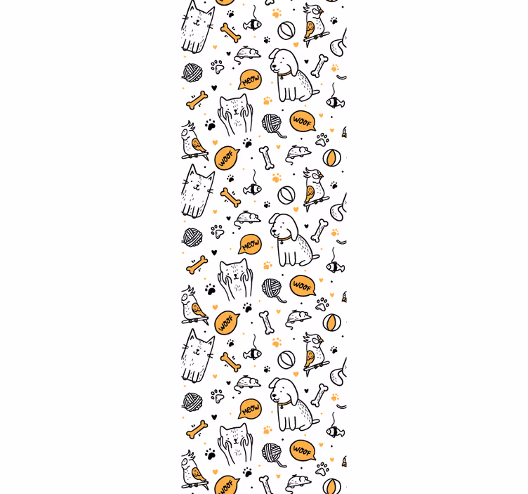 Children room roller blind pets doodle style - TenStickers