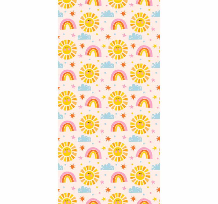 Children room roller blind in pink rainbow pattern - TenStickers