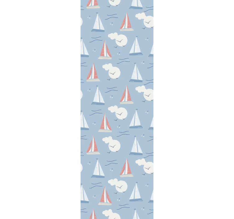 Children room roller blind with sailboats on clouds - TenStickers