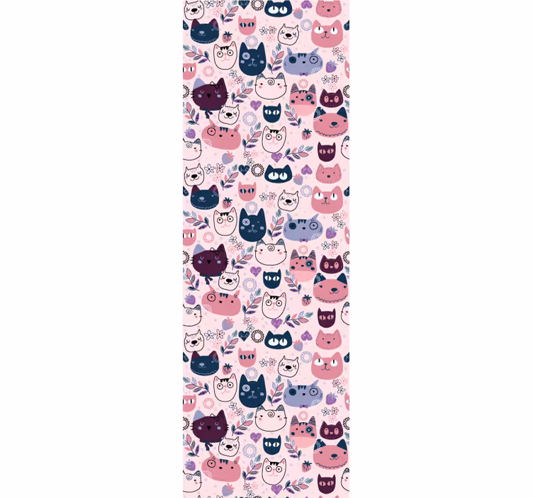 Children room roller blind pink cat fashion design - TenStickers