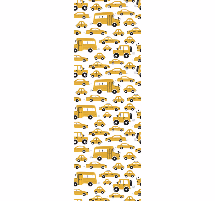 Children room roller blind cute yellow car design - TenStickers