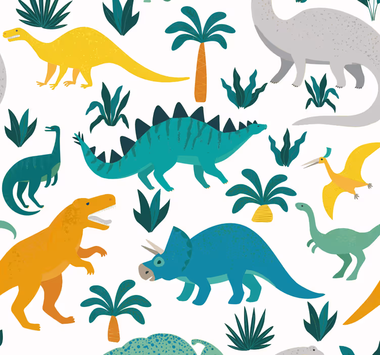 Children room roller blind dinosaurs and trees - TenStickers