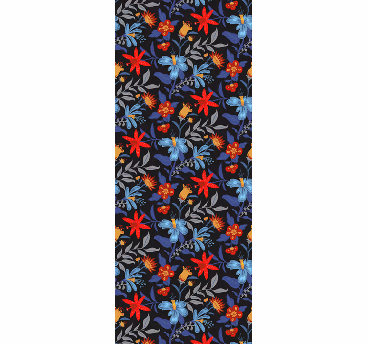 Office roller blind flowerprint 'tricot' black - TenStickers