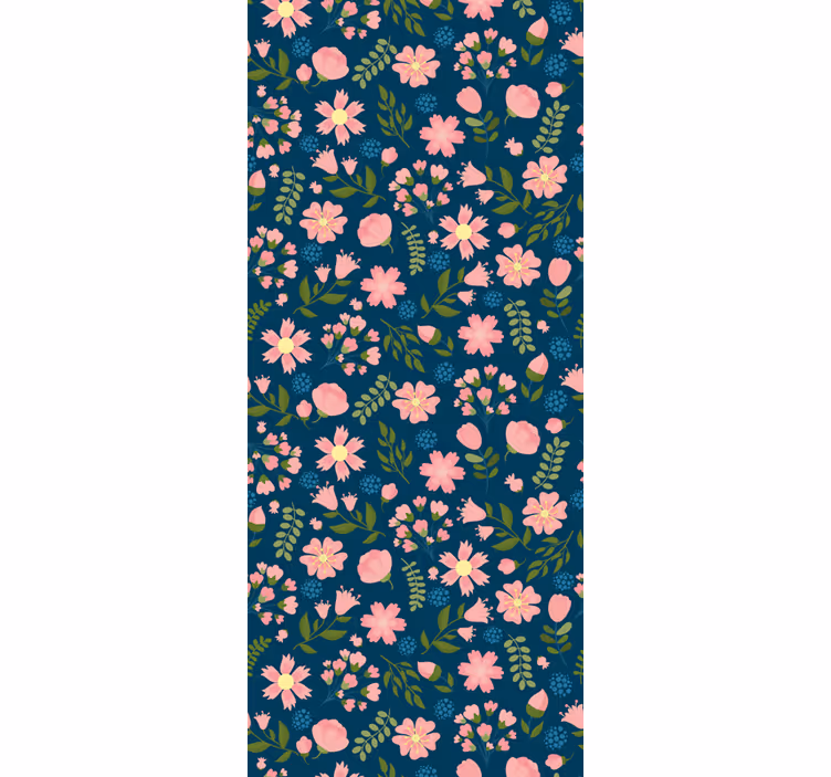 Office roller blind flowerprint 'floflo' blue - TenStickers