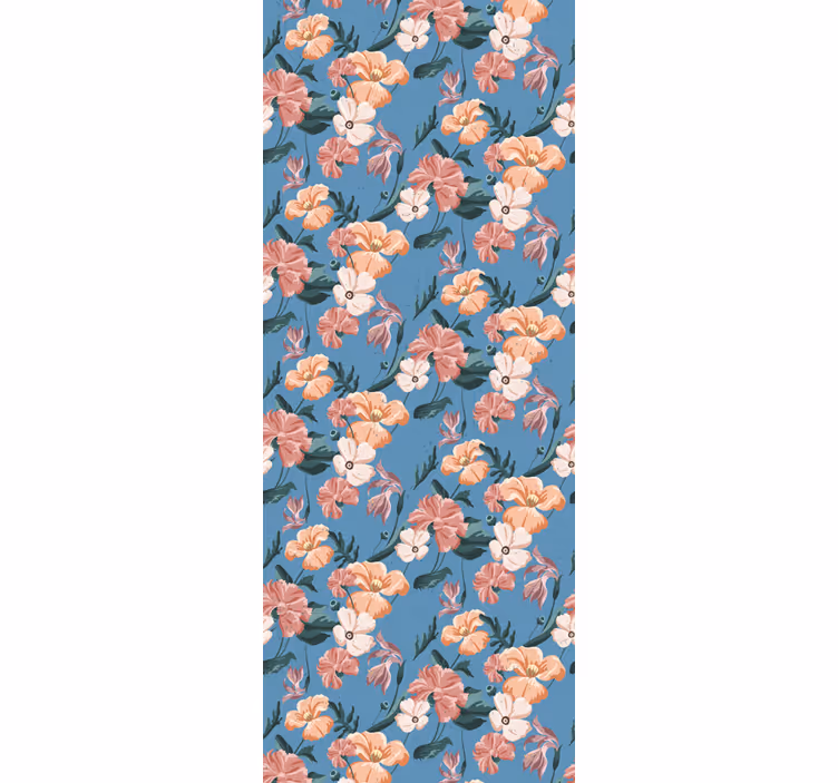 Office roller blind flowerprint 'jeans floral' - TenStickers