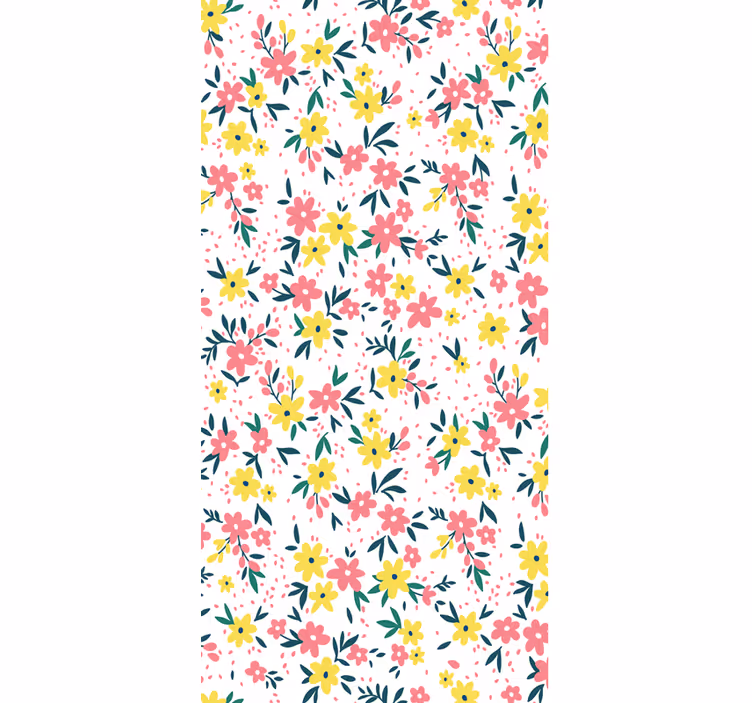 Office roller blind flowerprint 'ifuru' white - TenStickers