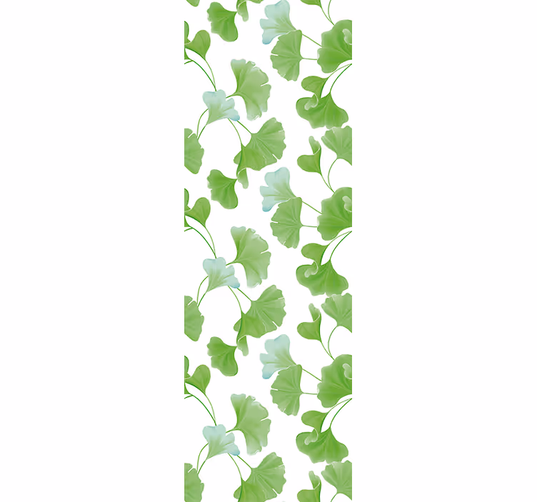 Office roller blind green ginkgo leaves design - TenStickers