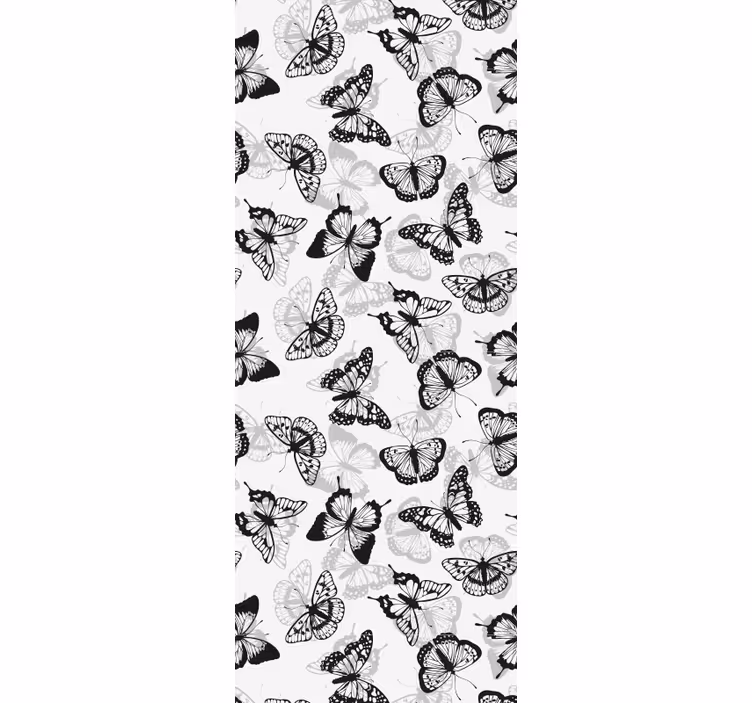 Office roller blind with black delicate butterfly pattern - TenStickers