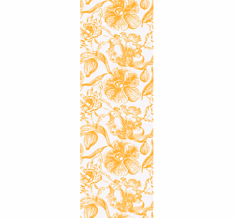 Office roller blind with yellow orchid pattern - TenStickers