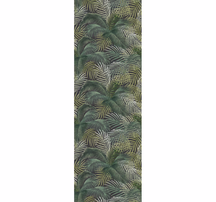 Office roller blind with green palm leaves design - TenStickers