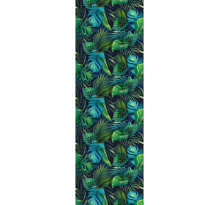 Office roller blind green leaves realistic pattern - TenStickers