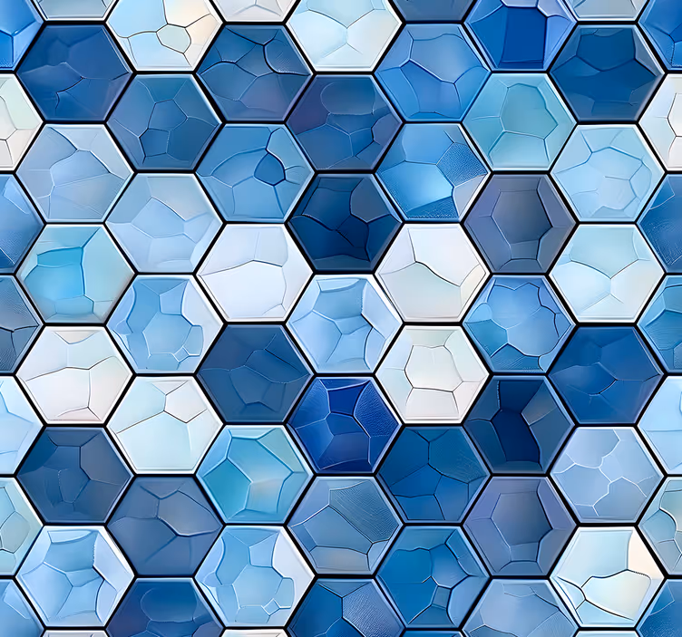Office roller blind with blue tile effect - TenStickers