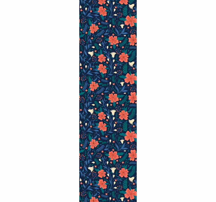 Office roller blind with nordic floral art - TenStickers