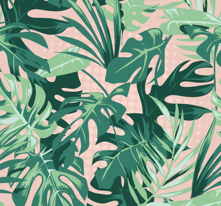 Different green leaves office roller blind - TenStickers