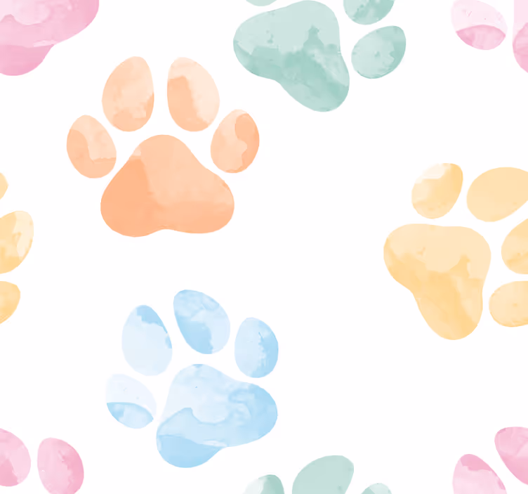 Office roller blind in pastel pet paw prints - TenStickers