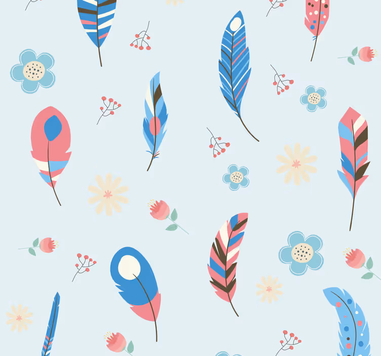Teenage bedroom roller blind bohemian feather design - TenStickers