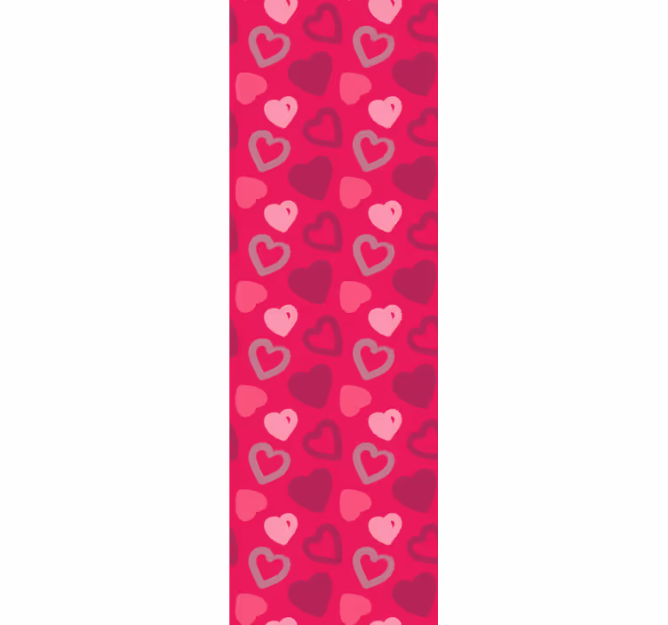 Teenage bedroom roller blind fuchsia hearts - TenStickers