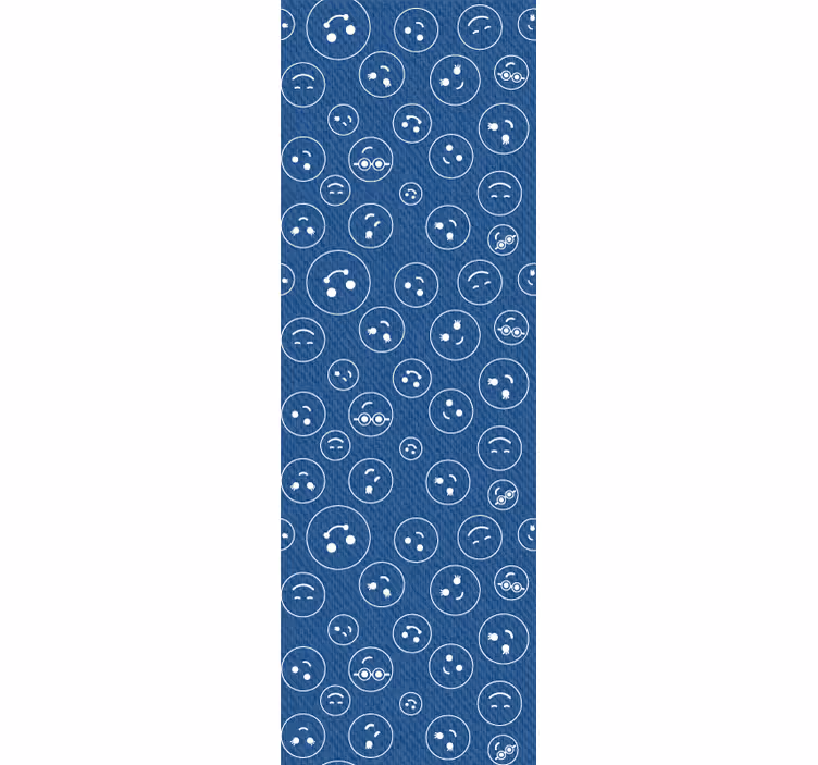 Teenage bedroom roller blind navy blue smiley faces - TenStickers