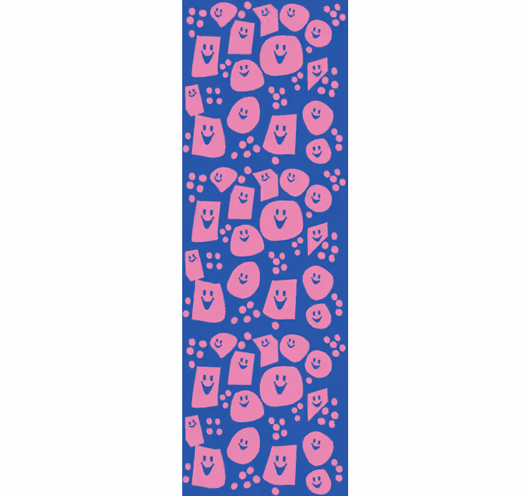 Teenage bedroom roller blind with geometric smiley faces - TenStickers