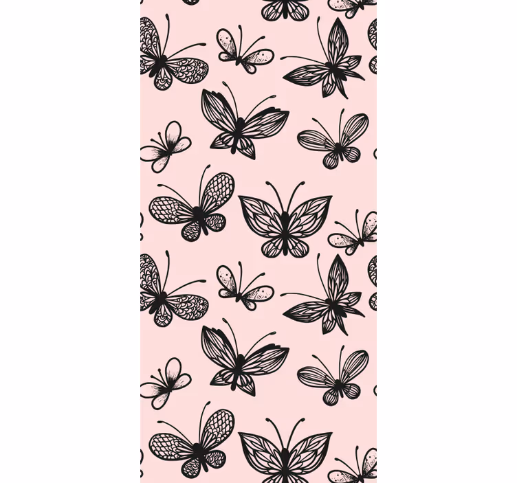 Teenage bedroom roller blind with black butterfly design - TenStickers