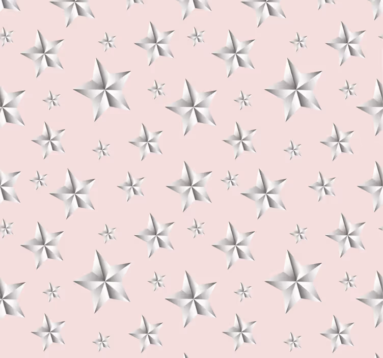 Teenage bedroom roller blind white stars pink background - TenStickers