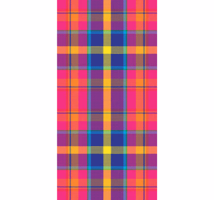 Teenage bedroom roller blind in vibrant gingham pattern - TenStickers