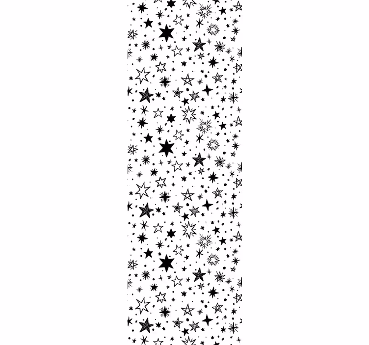 Teenage bedroom roller blind black star pattern on white - TenStickers