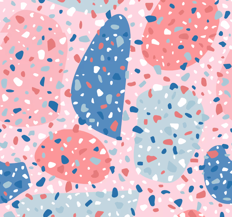 Teenage bedroom roller blind in pink terrazzo - TenStickers