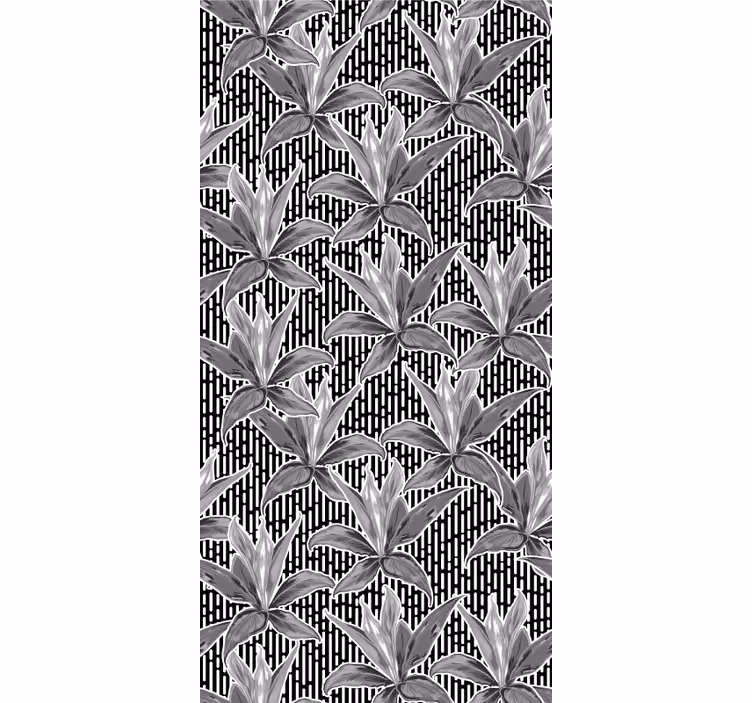 Teenage bedroom roller blind outline leaves floral pattern - TenStickers