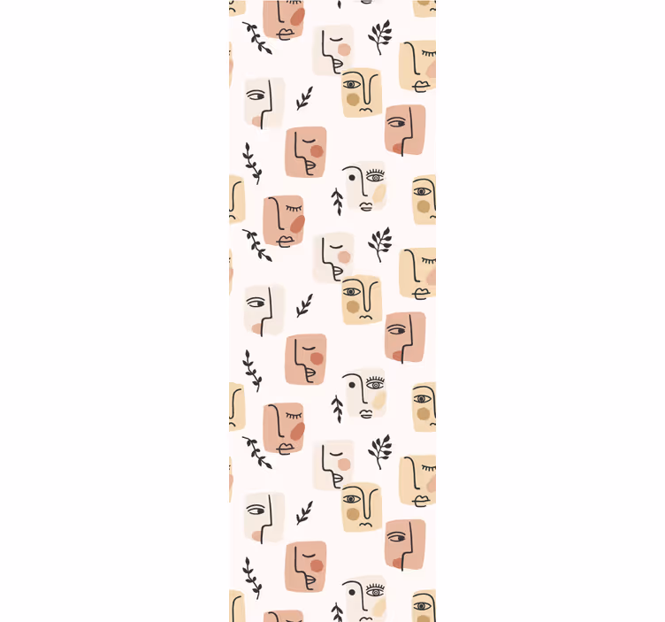 Teenage bedroom roller blind with abstract faces design - TenStickers