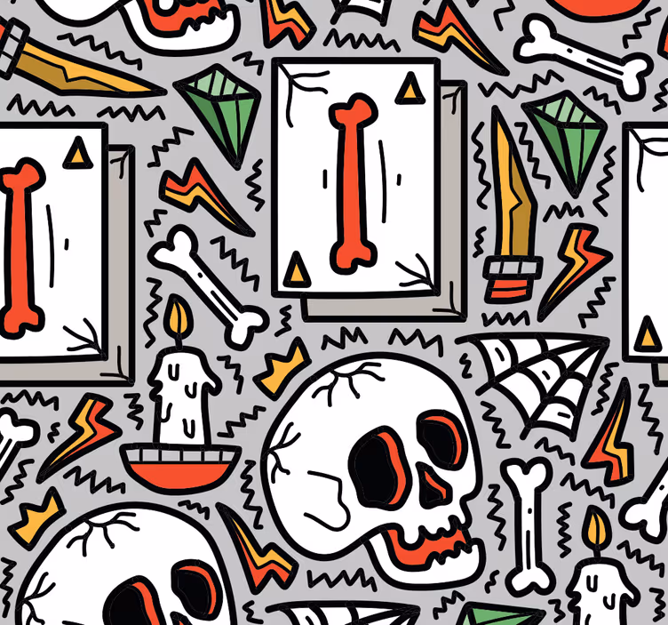 Teenage bedroom roller blind skull graffiti - TenStickers