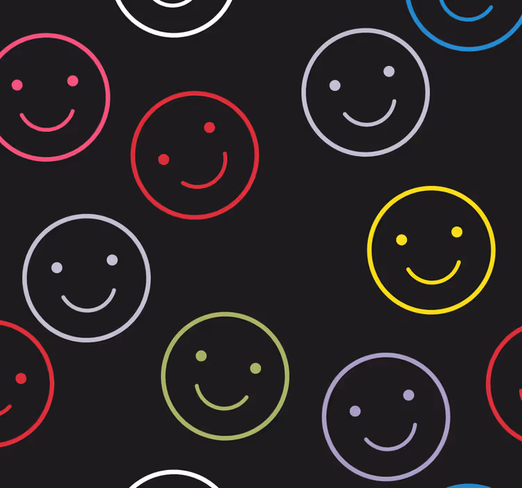 Colourful smiley faces teenage bedroom roller blind - TenStickers